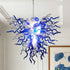 Chihuly Style Sky And Cloud Blown Glass Chandelier Blue And Frosted White