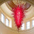 Chihuly Style Murano Blown Glass Chandelier Scarlet Red D36
