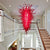 Chihuly Style Murano Blown Glass Chandelier Scarlet Red D36