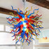 Colorful Blown Glass Chandelier – Chihuly Style Red Blue Yellow Art Pendant D28XH36inch