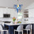 Hand-Blown Glass Chandelier in Chihuly Style Blue Amber Gray And Clear