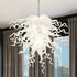 White Blown Glass Chandelier – Modern Sculptural Ceiling Lighting