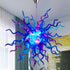 Chihuly Style Blown Glass Chandelier: Sculptural Blue Purple Statement Light