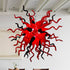 Red & Black Hand Blown Glass Chandelier – A Fiery Twist of Funky Elegance