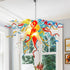 Hand-Blown Glass Chandelier: Chihuly Style Rainbow Art Light Fixture