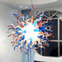 Chihuly Style Red Blue Gray White Blown Glass Chandelier