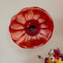 Ruby Red And Black Swirl Murano Style Glass Wall Flower Decor 12"
