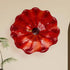 Ruby Red Bubble Effect Hand-Blown Glass Wall Flower Decor 12"