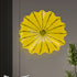 Lemon Yellow and Black Spotted Glass Wall Flower Decor | 12" Ribbed Art Plate