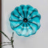 Turquoise Teal Speckled Hand-Blown Glass Wall Flower Decor | 12" Bubble-Effect Art Plate