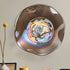 Iridescent Smoked Champagne Glass Wall Art Plate | 12" Rainbow Luster Flower Decor