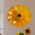 Amber Hand-Blown Glass Wall Flower Decor | 12" Honey Textured Art Plate