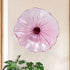 Blush Pink Blown Glass Wall Flower Decor | 12" Ribbed Art Plate