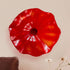 Crimson Ruby Red Blown Glass Wall Flower Decor | 12" Ripple Wave Art Plate