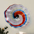 Murano Style Rainbow Swirl Glass Wall Flower Decor | 12" Spiral Art Plate