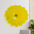 Vibrant Yellow Blown Glass Wall Flower Decor | 12" Ripple Wave Art Plate