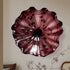 Deep Plum Purple Speckled Blown Glass Wall Flower Decor | 12" Art Plate
