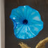 Vibrant Aqua Ocean Blue Blown Glass Wall Curved Art Plate -12"