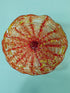 Fiery Red & Yellow Speckled Murano Style Glass Wall Flower Decor D12"