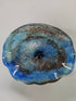 Ocean Turquoise Blue & Bronze Murano Style Glass Wall Plate