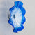 Blown Murano Glass Wall Plates Blue Edge White Center D12inches