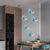 Murano Glass Wall Plates Aqua Color With Ink Pattern LED D12inches