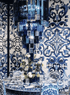 "Azure Cascade" Murano Style Glass Tronchi Tubular Chandelier D24"X H22"