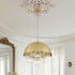Designer Cluster Glass Globe Metal Dome Pendant Light Modern Bubble Chandelier Fixture for Dining Room Living Room