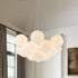 Glam Shine Opal Glass Globe Cluster Bubble Chandelier Modern Multi-Light Pendant Fixture for Dining Room Living Room