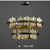 Modern Matte Gold Ring Lampshade LED Strip Tiered Chandlier