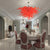 Moderate Chihuly Style Blown Glass Chandelier Red Color