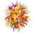 Blown Glass Chandelier Chihuly Style Multi Colors Hand Blown OEM