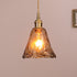 Pendant Light Led Amber Glass Polished Copper