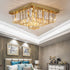 Modern Chandelier Square Steel Base Crystal Pendants