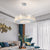 Modern Stainless steel Clear Glass Chandelier For Living Room