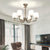 Modern Nordic Style Silver Iron Frosted Glass chandelier For Dining Room