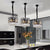 Modern Round Black Metal Frame Crystal Chandelier For Kitchen Island