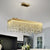 Modern Chandelier Matte Gold Rectangle Frame Crystal Pendants