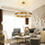Modern Chandelier Stainless Steel Circle With Crystal Sticks LED Lights For Living Room
