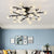 Modern Chandelier Crystal Flower Stems LED For Dining Room