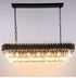 Luxury Modern Chandelier Oval Shape Black Matte Towered Crystal Pendants