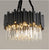 Modern Chandelier Black Metal Paint Crystal Pendants-Longree
