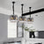 Modern Round Black Metal Frame Crystal Island lights