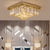 Modern Chandelier Square Steel Base Crystal Pendants