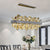 Modern Chandelier Crystal Diamond Glass With Golden Metal LED Lights For Living Room