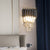 Modern Black Gold Metal LED Crystal Wall Light For Bedroom