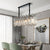 Modern Oval Black Metal Frame With Glass Chandelier For Bedroom