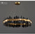 Modern Chandelier Matte Gold Ring Copper Lampshade LED Strip-Longree