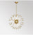 Star Burst Modern Chandelier Golden Metal Crystal Glass LED Bulbs-Hanging Light