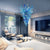 blue Chihuly type blown glass chandelier